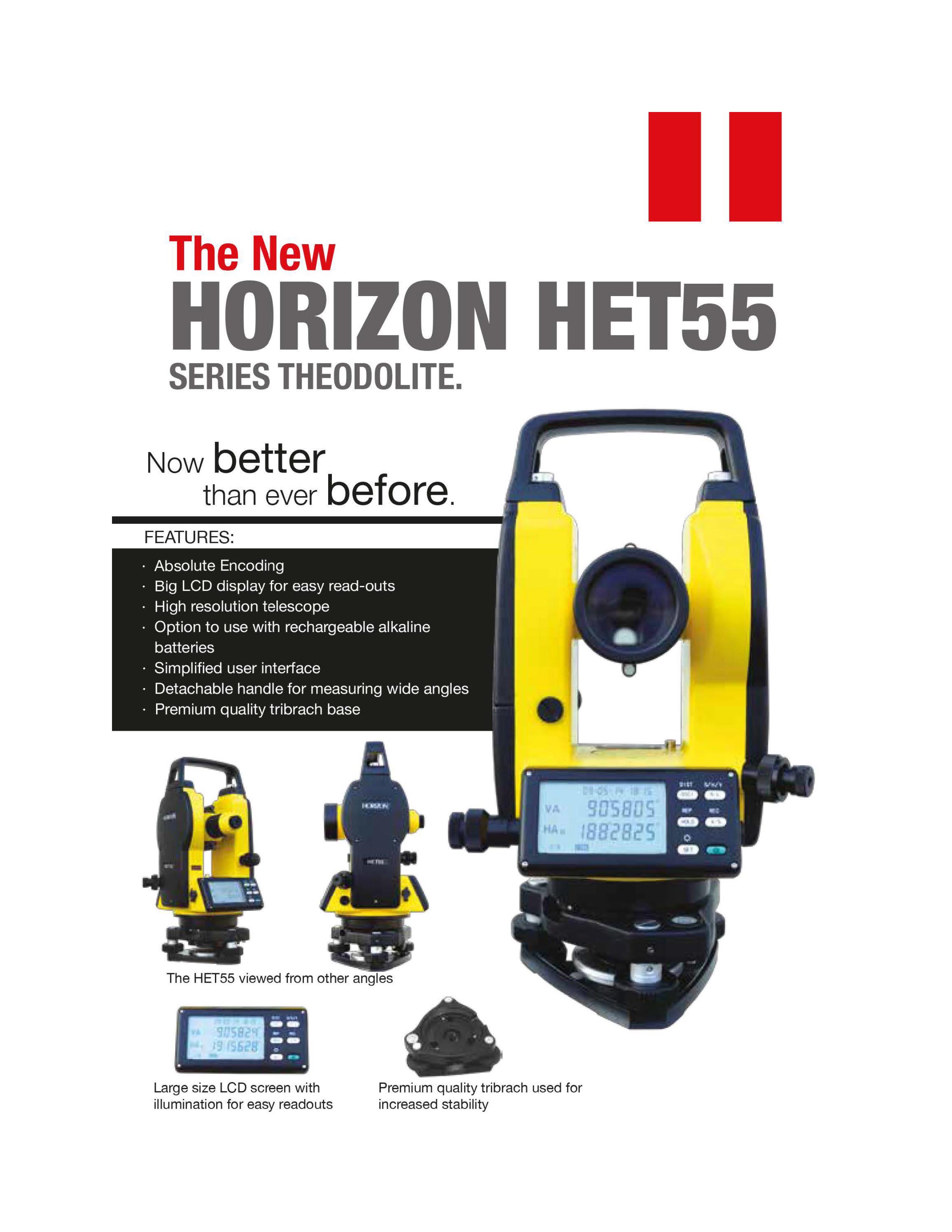 กล้องวัดมุมแบบอิเล็ก ยี่ห้อ HORIZON รุ่น HET55